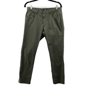 Theory Mens Slim Fit Chino Pants Olive Green Size 30 Short Flat Front